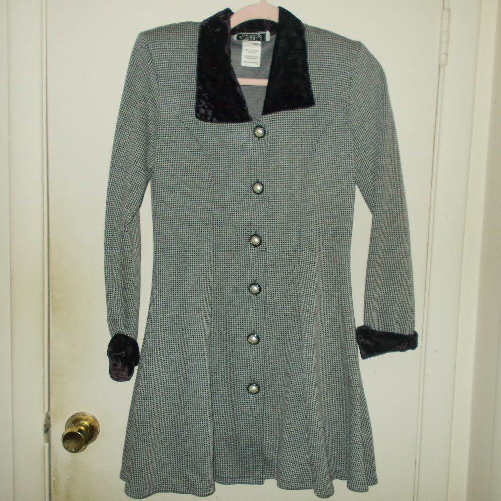 Vintage Patterned Dress Black/White Size 3